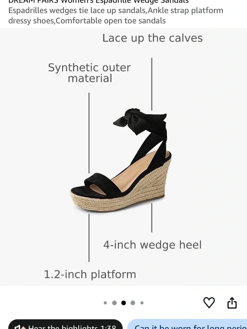 Dream Pairs black wedges wedge